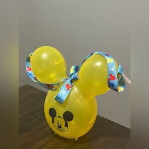 Disney Parks Disneyland Yellow Mickey Balloon Popcorn Bucket W/Lanyard